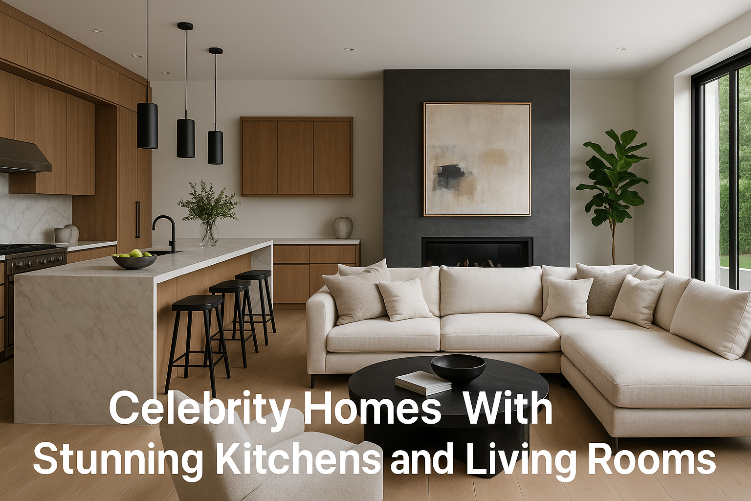 Celebrity Homes With Stunning Kitchens and Living Rooms